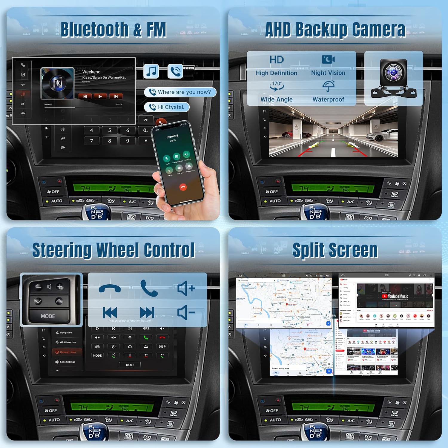 Naifay Android 12 Car Radio for Toyota Prius 2010 2011 2012 2013 2014 2015(Fit J.B.L Version), 9inch IPS Touch Screen Stereo with Carplay Android Auto Bluetooth FM GPS WiFi SWC Camera+Can Bus MIC