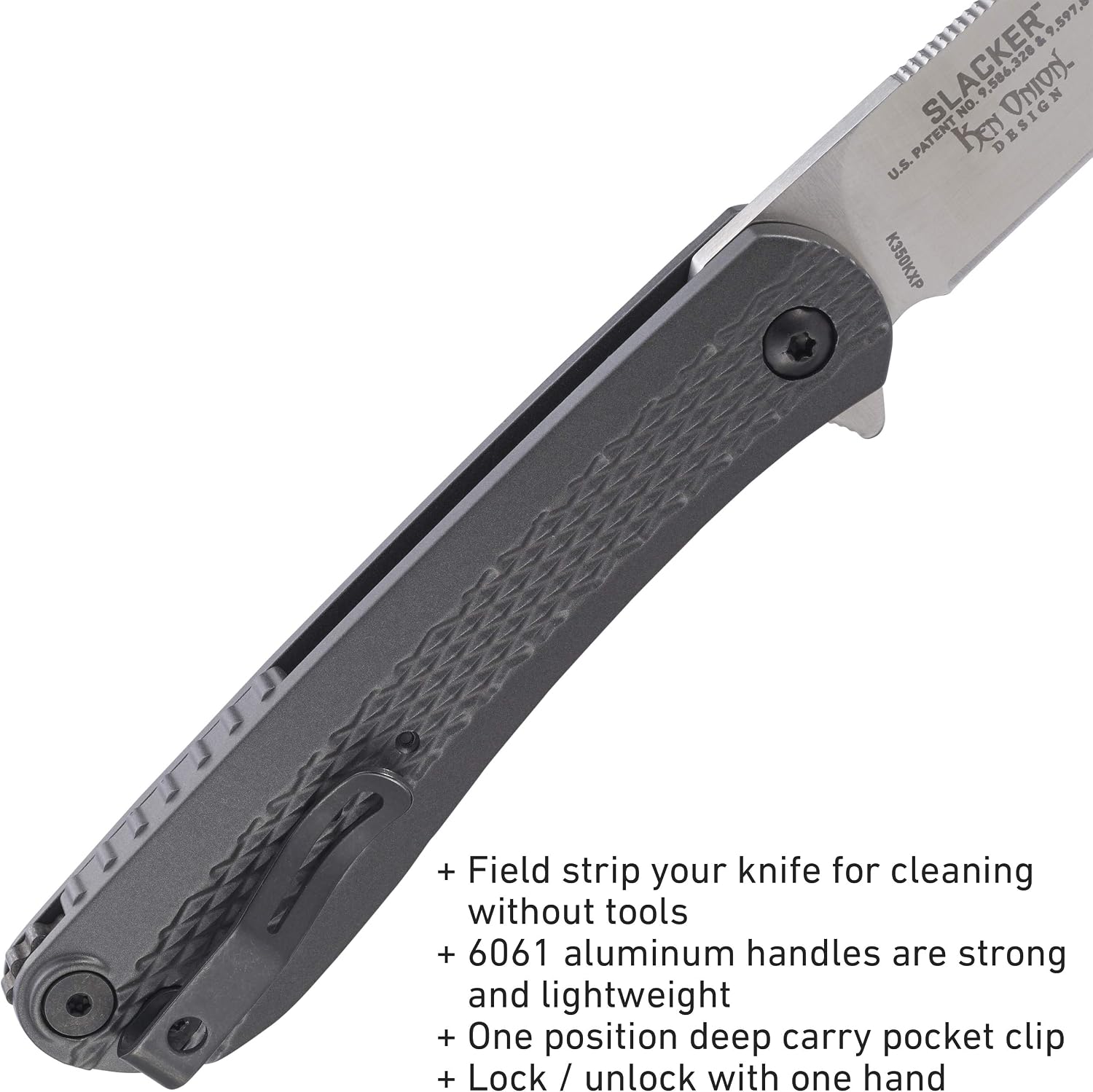 Onе-Dау Sаlе: Uр tо 50% оƒƒ CRKT Slacker EDC Folding Pocket Knife: Take Apart Field Strip, Satin Drop Point Blade, Flipper Open, Liner Lock, Aluminum Handle, Deep Carry Pocket Clip K350KXP