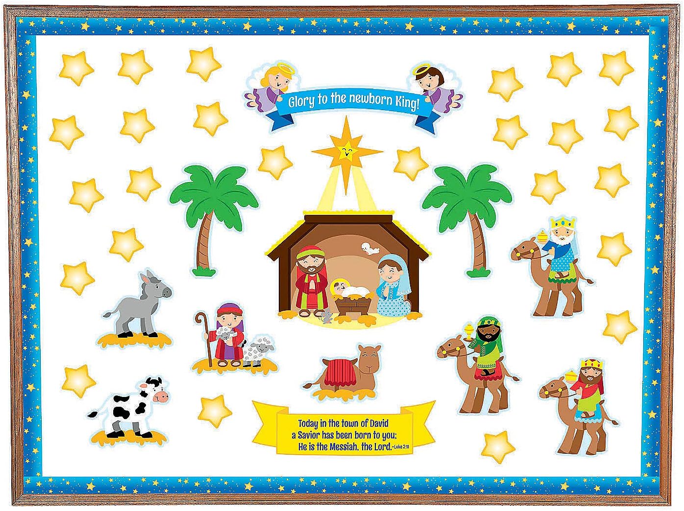 Nativity Bulletin Board Set - 150 Pieces - Educational and Learning Activities for Kids