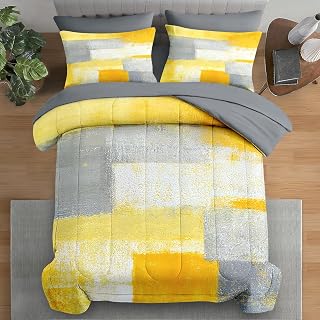 Pamnest 5-Piece Comforter Set Grey Yellow