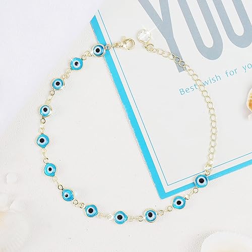 Miniatura 6 de Evil Eye Bracelets Blue Eye Ojo Hamsa Jewelry Dainty Gold Link Bracelets for Women Lucky Turkish Protection Trendy Birthday Jewelry Gifts