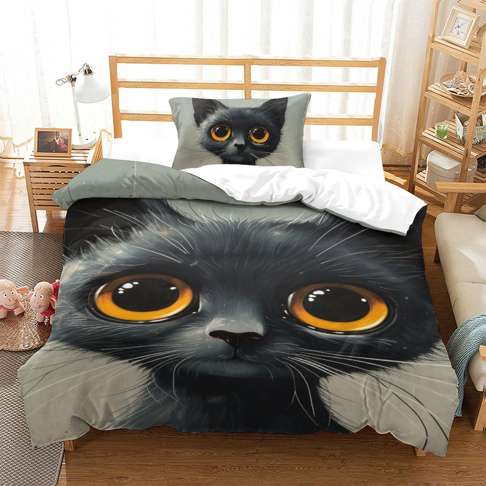 Housse de couette chat siamois 3D pour décorer une chambre d'ado