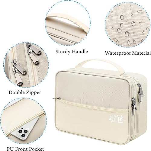 Miniatura 3 de Organizador electrónico de viaje, organizador de cables de viaje, portátil, impermeable, organizador de cables para cargador, cable, USB, banco de