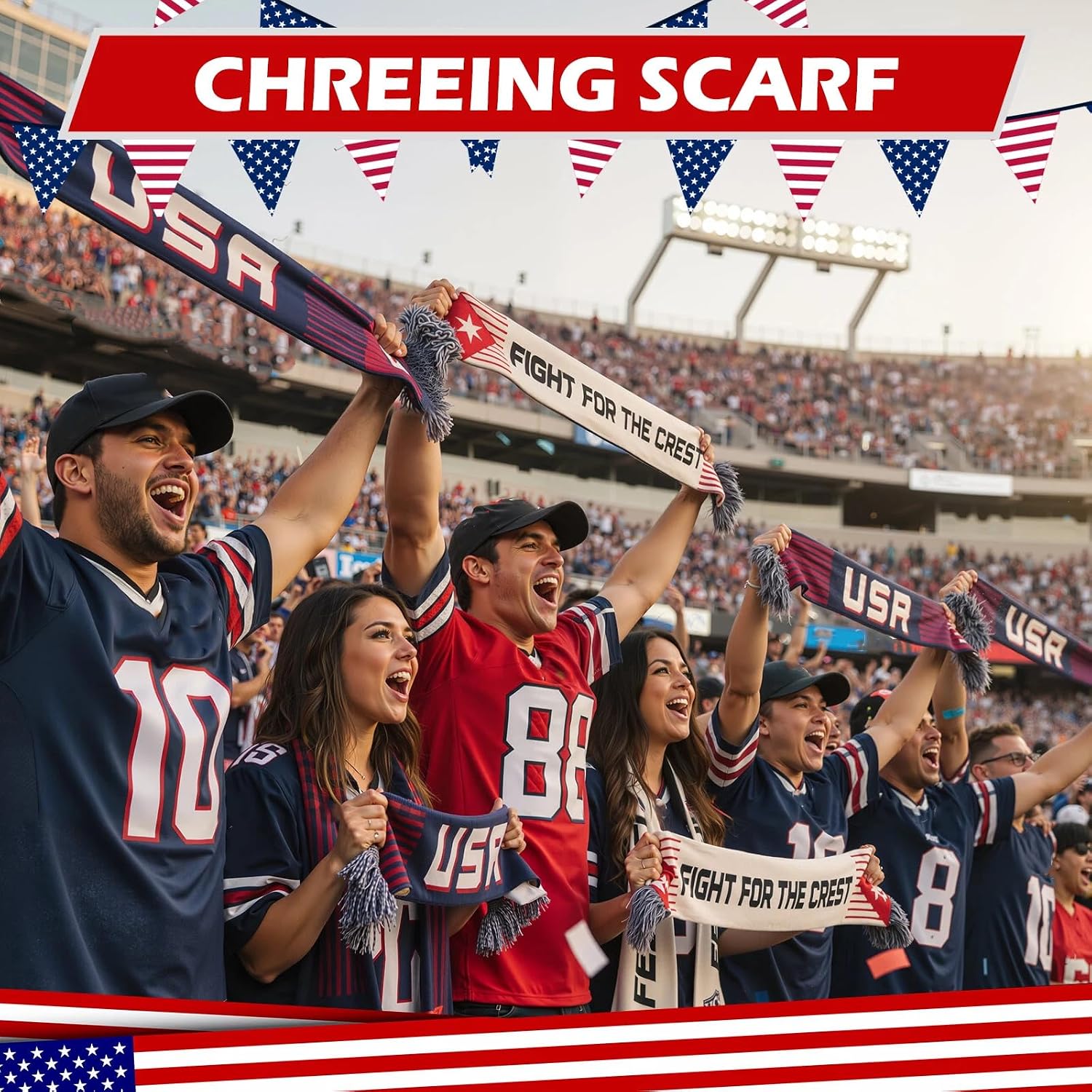 Soccer Scarf Knit Soccer Fan Souvenir Scarf High Definition Double Side Logo Print Scarves Gifts for Men Women