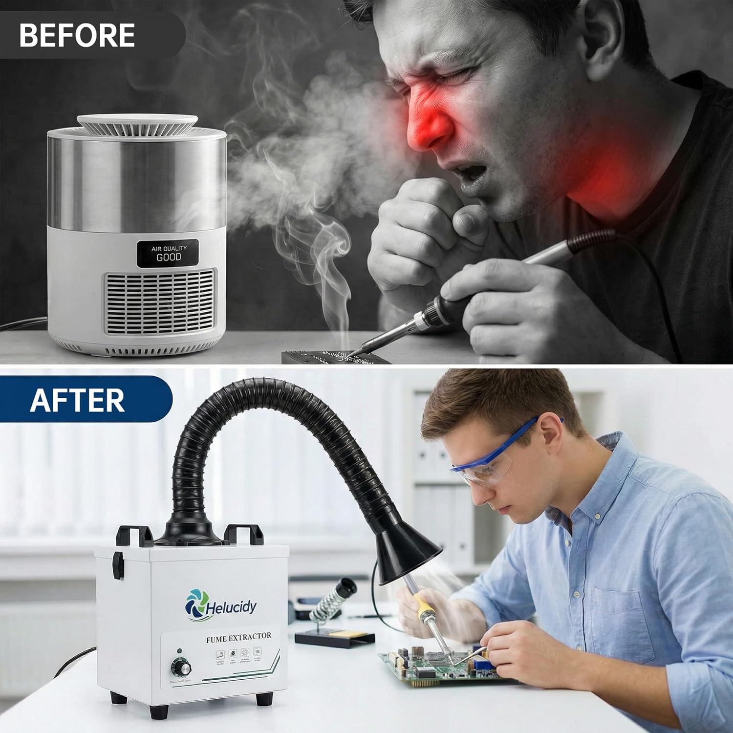 JJ-1001 Solder Fume Extractor Bundle with Replaceable Filters