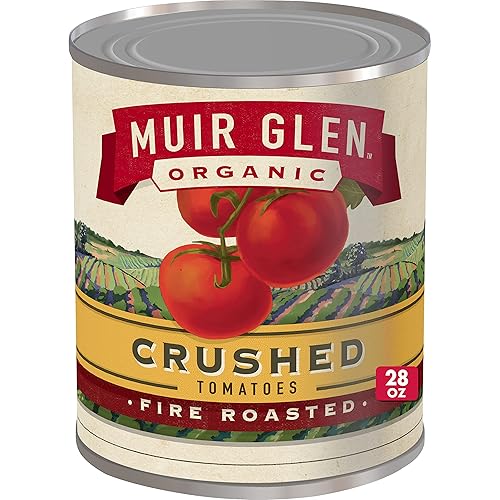 Muir Glen Tomates enlatados tostados al fuego triturados 28 onzas