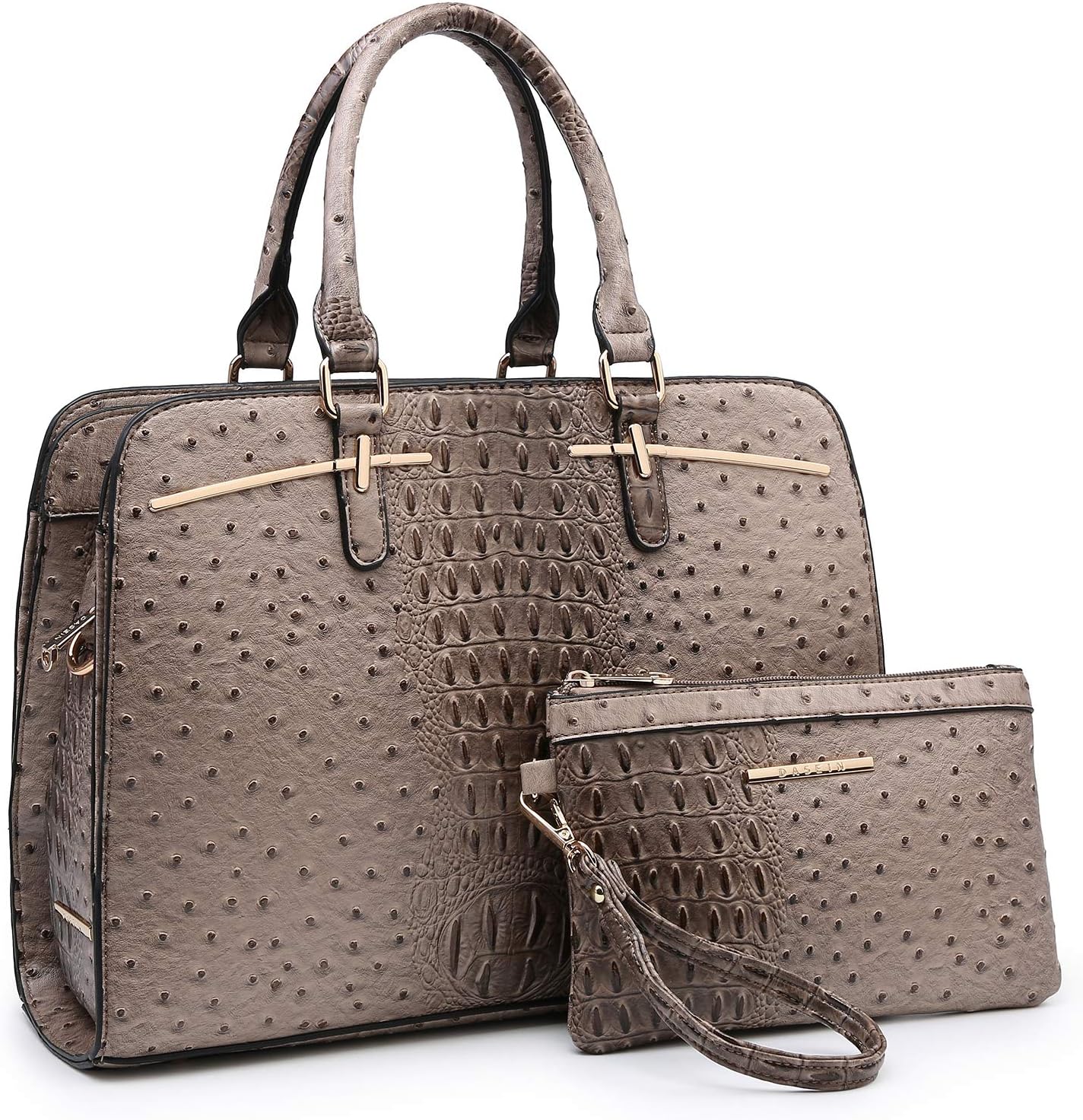 Women Handbag Wallet Tote Shoulder Hobo Bag Top Handle Satchel Purse Set 2pcs with 3 Compartments