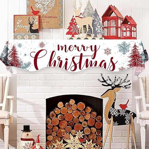 Miniatura 5 de Bufanda de mantel de Navidad de 70 x 17 pulgadas, decoración para chimenea, bufanda, estantes, bufanda, corredor, decoración de día festivo para