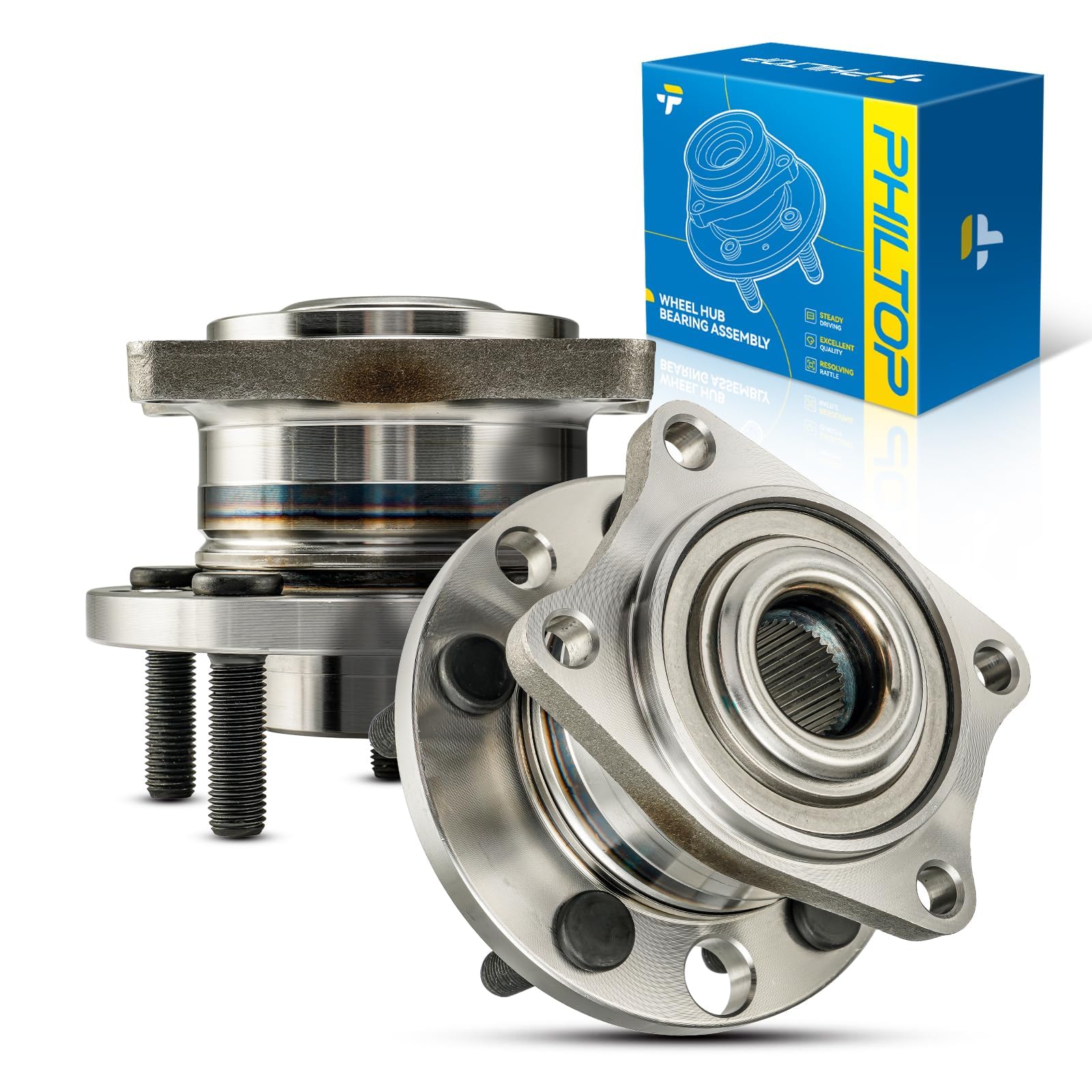 PHILTOP 512412 AWD 2 x Rear Wheel Bearing Hub Assembly for Volvo S40, V50