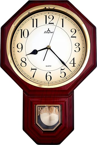 Miniatura 1 de Venta caliente clásico tradicionales Schoolhouse péndulo reloj de pared números arábigos Chimes cada hora con melodía de Westminster fabricado en