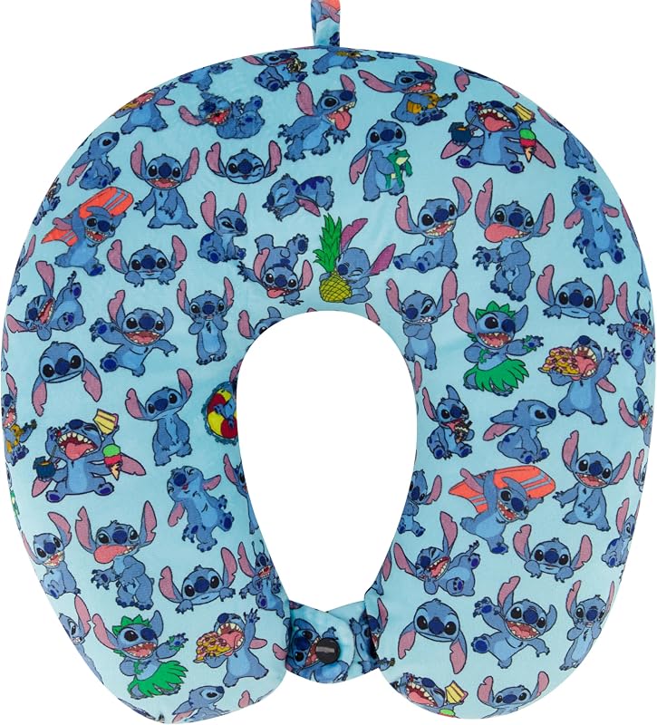 Stitch Kids Travel Neck Pillow for Airplane, Blue | Car and Office Comfortable and Breathable