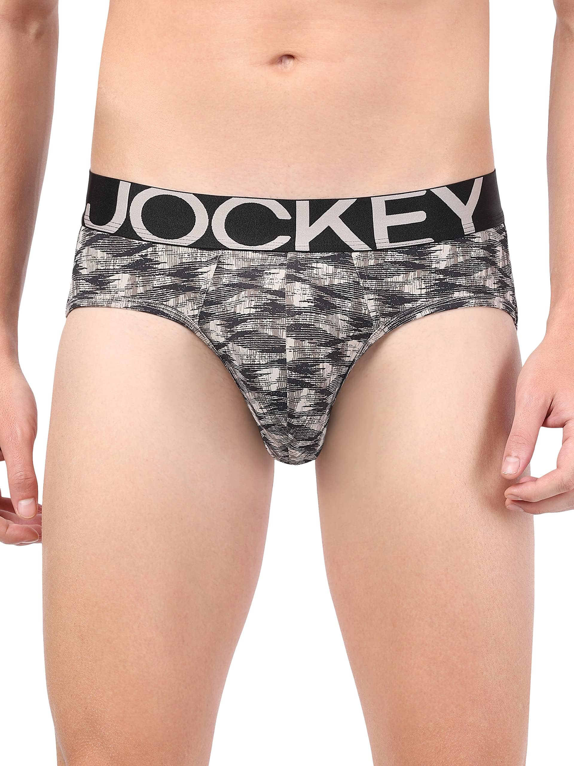 IC29 Men's Tactel Microfiber Elastane Stretch Printed Brief with Moisture Move Treatment (Prints May Vary)