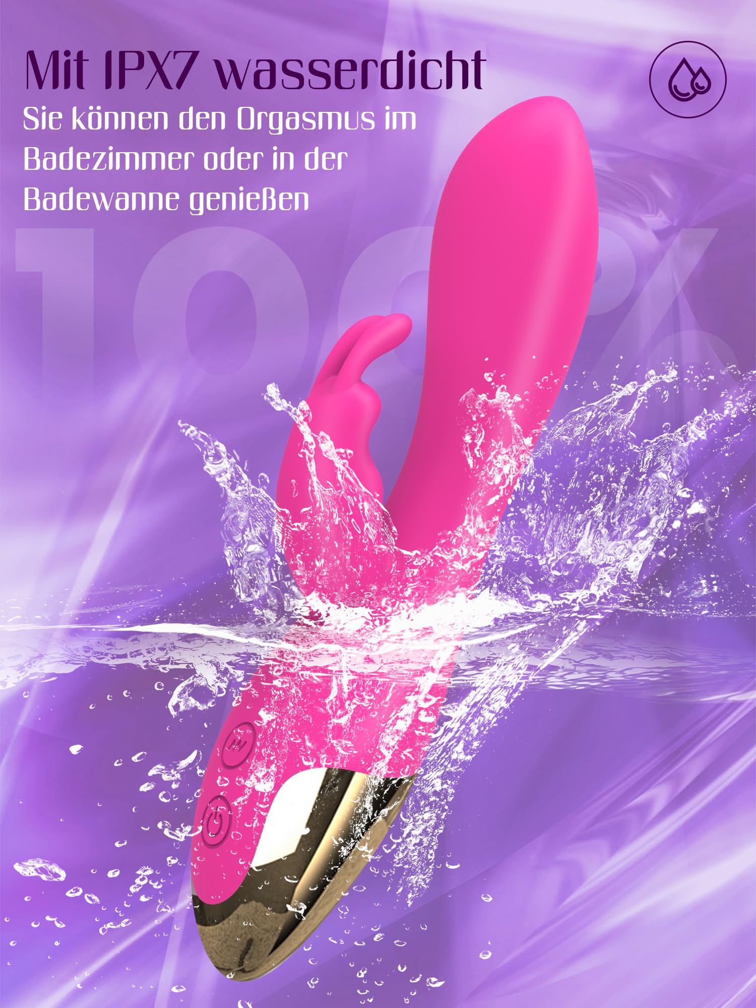 HIVEFUN Giocattoli Sessuali per Donne Vibratore per Coniglio Solo, Donna Dildo Vibratori Erotici Clitoride anale E Stimolazione Del Punto G Giocattoli, 10 Vibrazioni per Donne Vibratori per Coppie