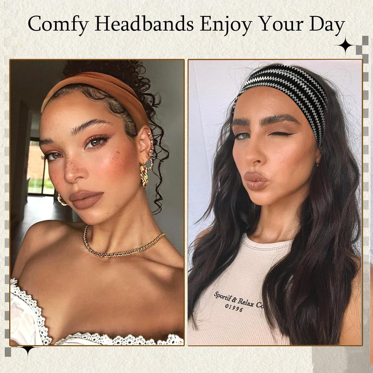 6 Pack Boho Headbands for Women Fashion Short Head Bands Stretchy Non Slip Hair Bands for Women's Hair African Cloth Bandanas for Women Yoga Workout Head Wraps Accessories - Image 7