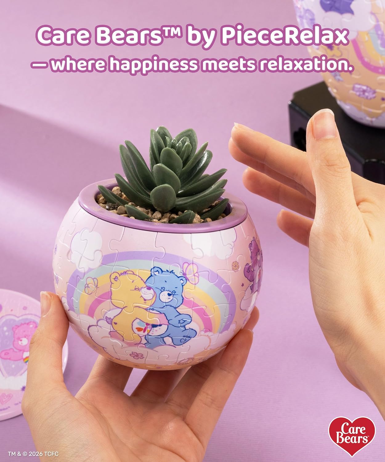 Care Bears™ by PieceRelax 3D Puzzle Planter 80 Pieces - Blooming Love - Home Decor Flower Pots for Indoor Cactus, Succulents Pots [K1143]