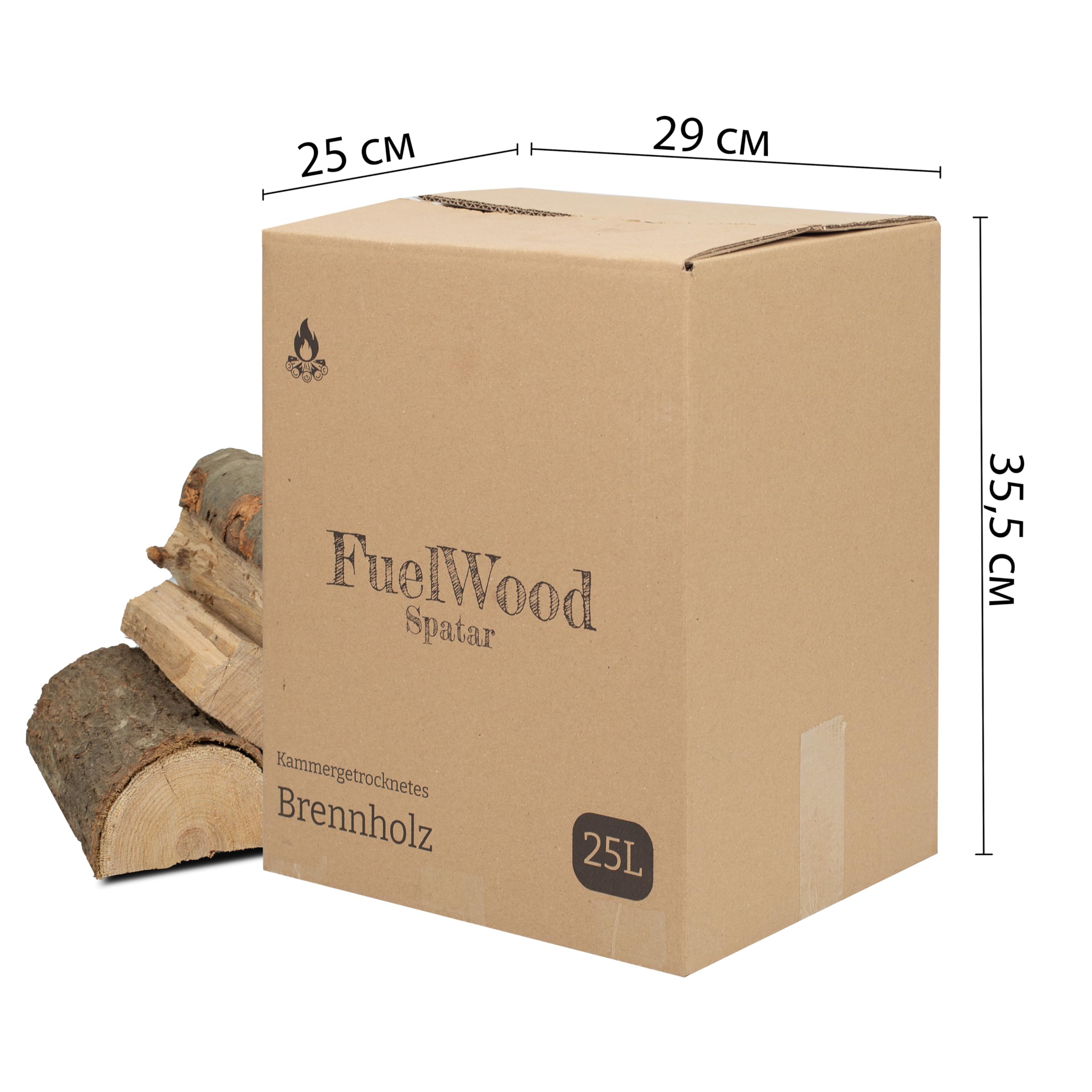 Leña de roble rojo secado al horno 25 litros – Longitud aprox. 25 cm – Humedad de la madera inferior al 15% – Perfecto para horno, chimenea, barbacoa, brasero, hoguera, barbacoa – leña, leña, barbacoa
