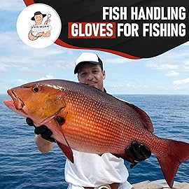 Fish Handling/Cleaning Gloves Textured Grip Palm Soft Lining Fillet Gloves - One Size Fits Most L to XL