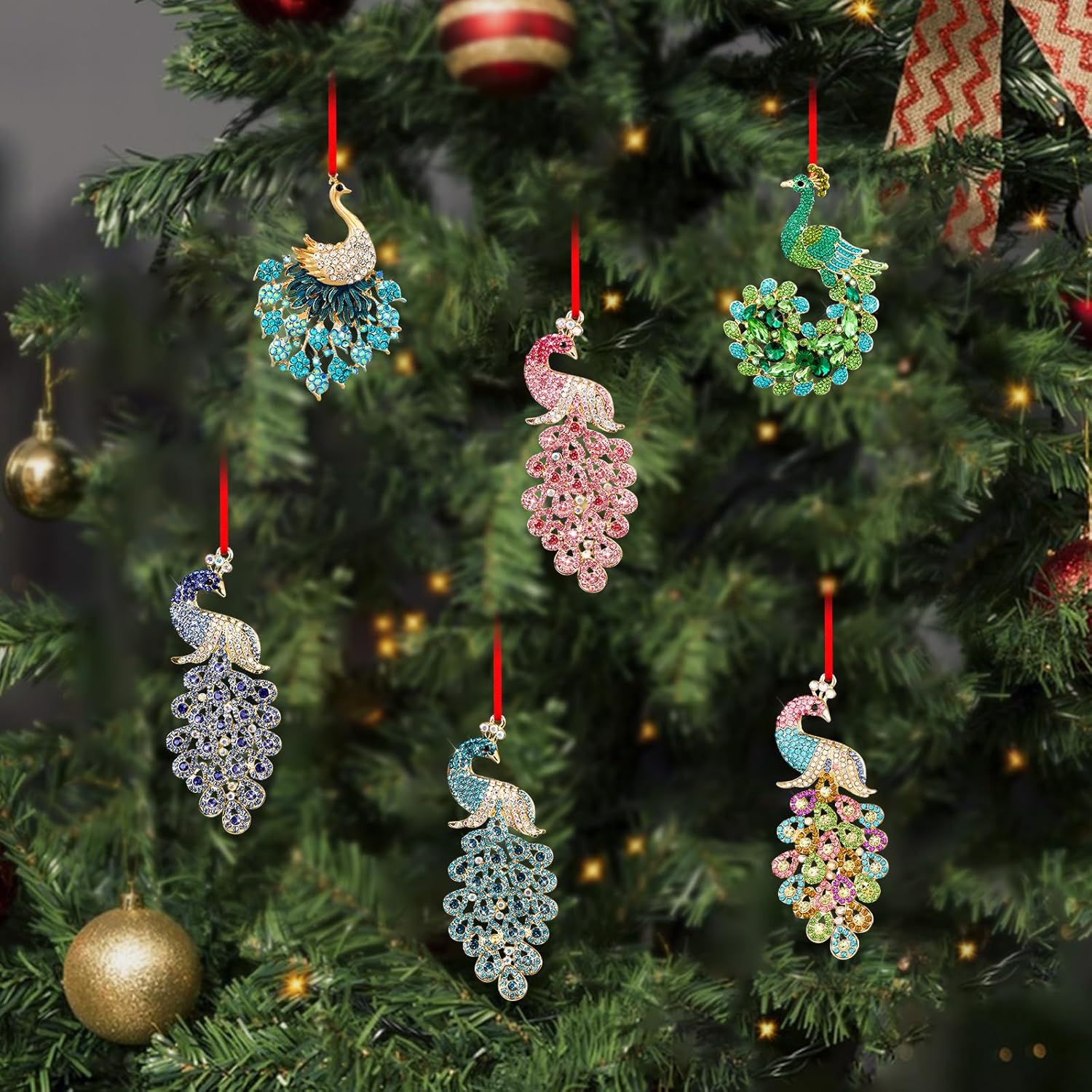 SICOHOME Peacock Christmas Ornaments - Teal Peacock Ornaments for Christmas Tree Hanging Christmas Ornaments Peacocks Decorations Keepsake Gifts for Women Girls - Image 7
