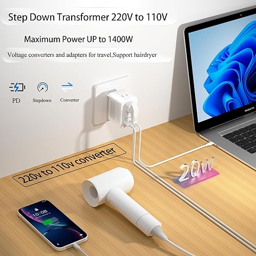 Miniatura 4 de Adaptador de enchufe de viaje europeo 6 en 1, convertidor de voltaje de 220 V a 110 V, adaptador de viaje de EE. UU. a Europa, adaptador de