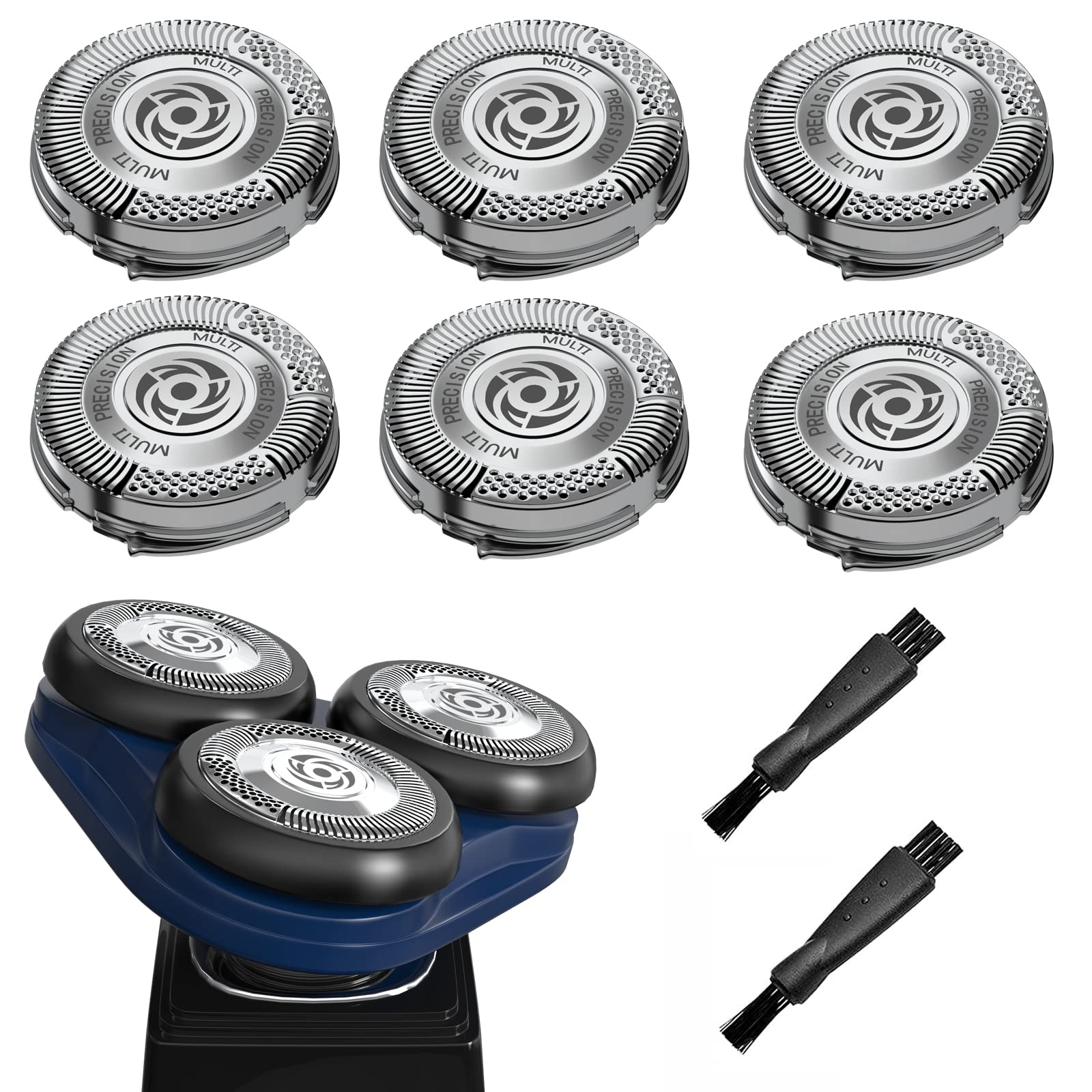 SH50/52 replacement heads for Philips Norelco Series 5000 Electric Shavers Razor blades Series 5000 (S5xxx), AquaTouch (S5xxx), PowerTouch (PT8xx, PT7xx), OEM Sh50 Replacement Blades,6-Pack
