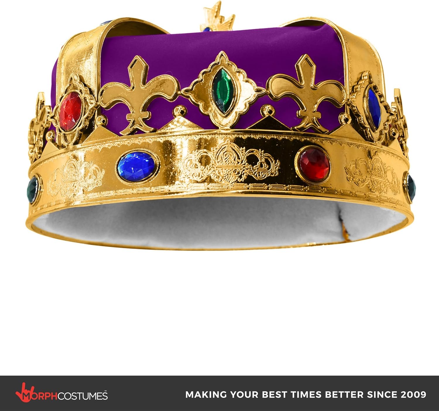 Morph Adult Royal King Crown Queen Regal Jeweled Gold Hat Halloween Wiseman Costume Accessory
