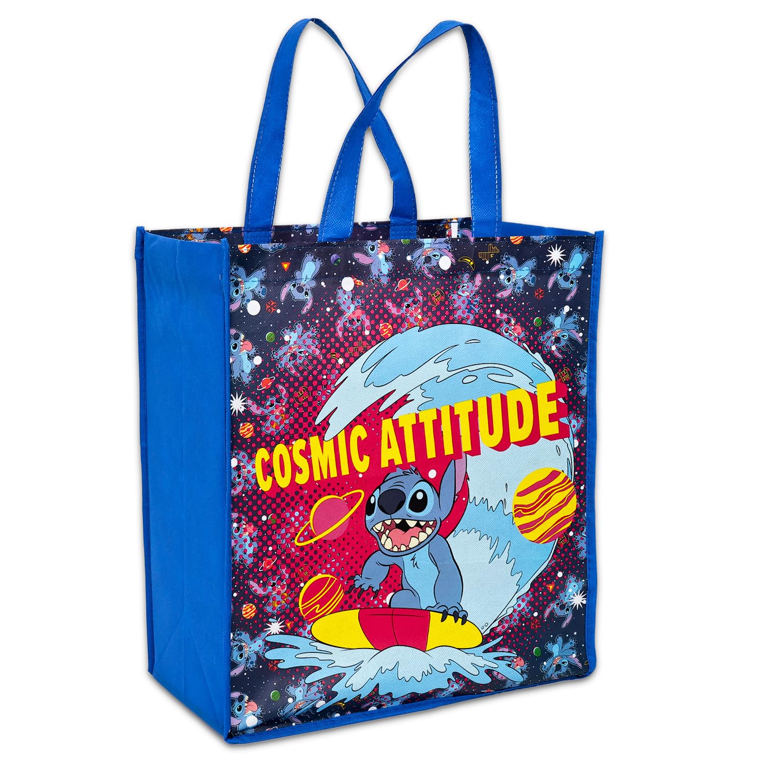 Stitch Tote Bag Bundle - Disney Accessories Bundle with 3 Grocery Bags Plus Stickers, More | Disney Lilo and Stitch Reusable Bags Set