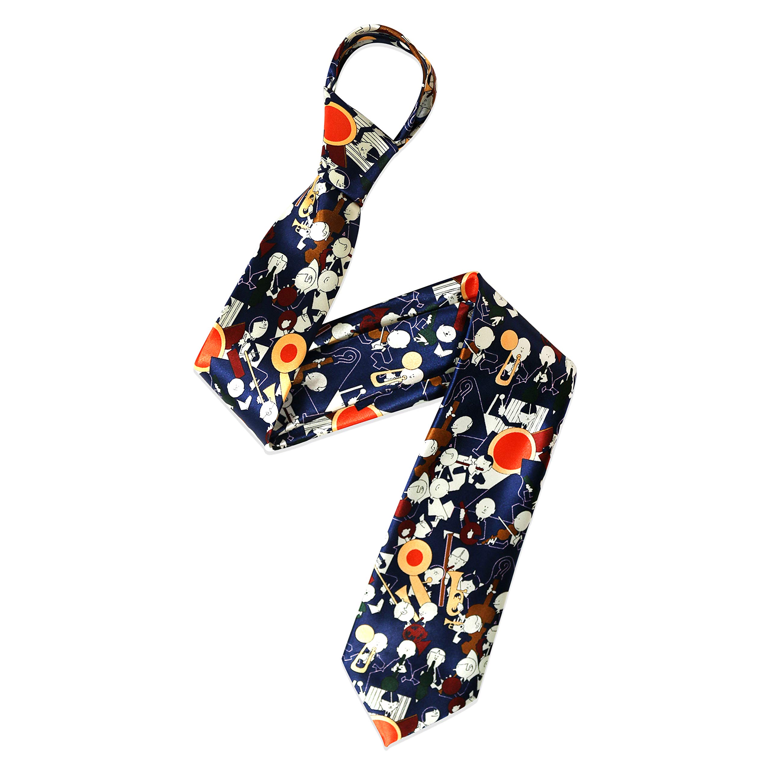 The Tie Company Men's 17 - Cartoon Band The Tie Co™ Printed Collection Wide Ties - Musical/Usa/Novelty (17 - Cartoon Band)