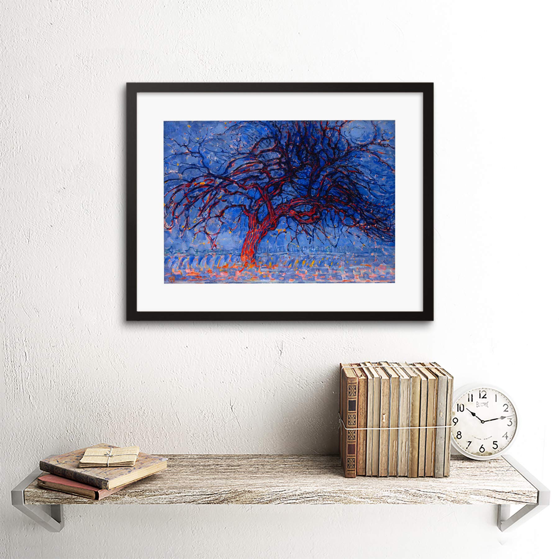 Amazon.com: PIET MONDRIAN 1908 EVENING RED TREE PAINTING FRAMED