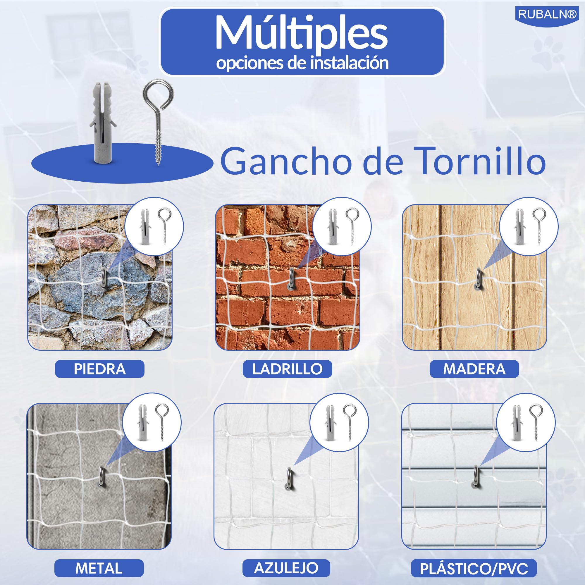 ️Red para Gatos Terraza-Red Gatos Ventanas Balcon-Malla para Gatos de Nylon Transparente-Red Gatos Terraza-Resistente+Kit instalación+Instrucciones de instalación+Juguete para Mascota (3x8)