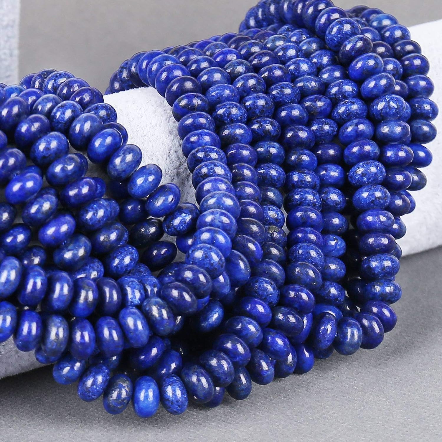 ICAI Beads 5x8mm Natural (Lapis Lazuli Stone, 5x8) Beads Rondelle Spacer Loose Beads for Jewelry Making DIY Crafts Design 1 Strand 15" APPR - Image 5