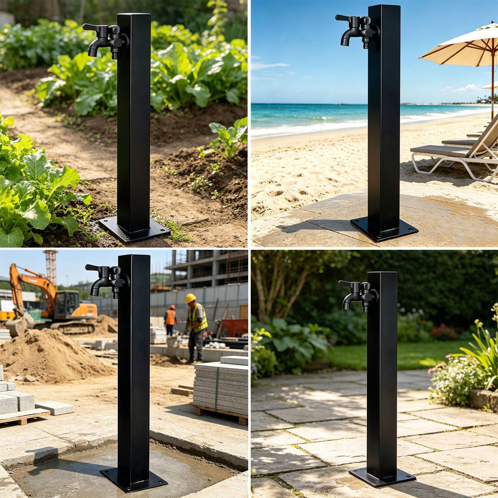 Colonna per rubinetto da esterno,colonna d'acqua da giardino in acciaio inossidabile con rubinetto,rubinetto da giardino indipendente,rubinetto da esterno antigelo(Height: 60cm/23.6in)