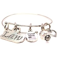 ChubbyChicoCharms Law Expandable Wire Bangles Set of 2 Bracelets, 2.5"