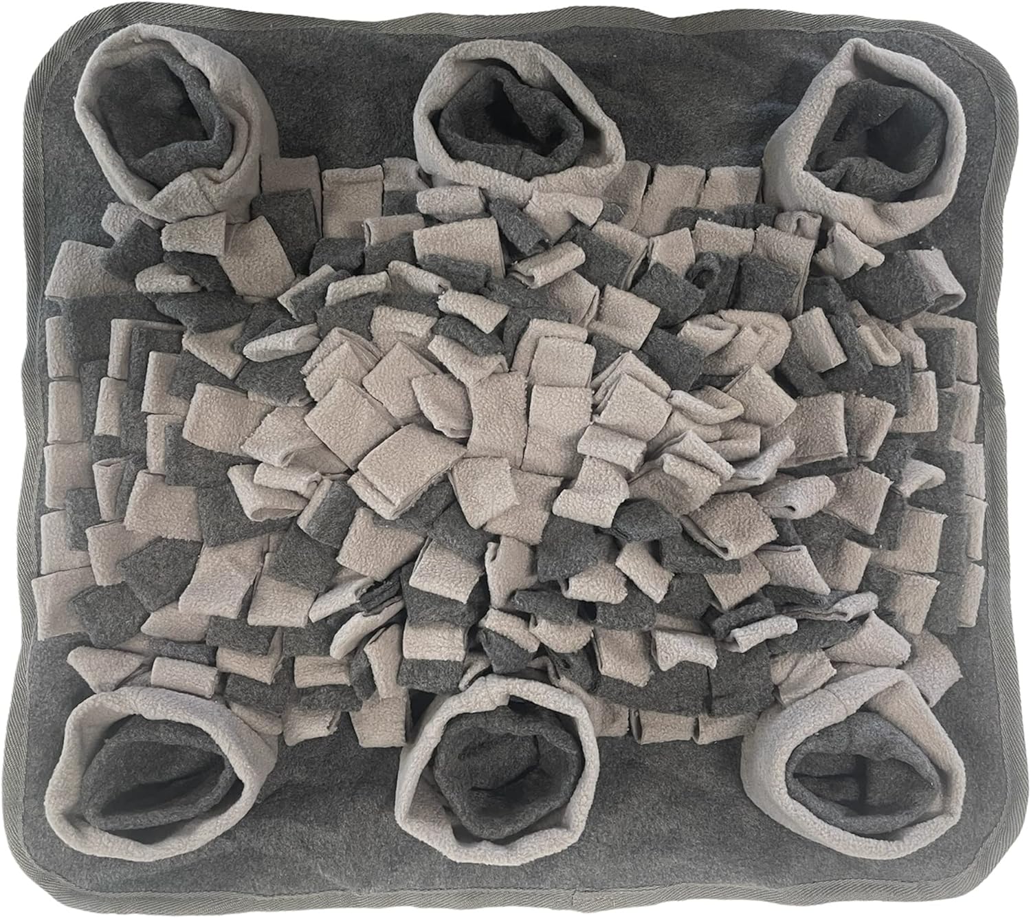 Interactive Dog Snuffle Mat for Mental Stimulation and Enrichment for Dogs Pigs Rabbits Cats and Other Pets (Dark Gray and Light Gray)