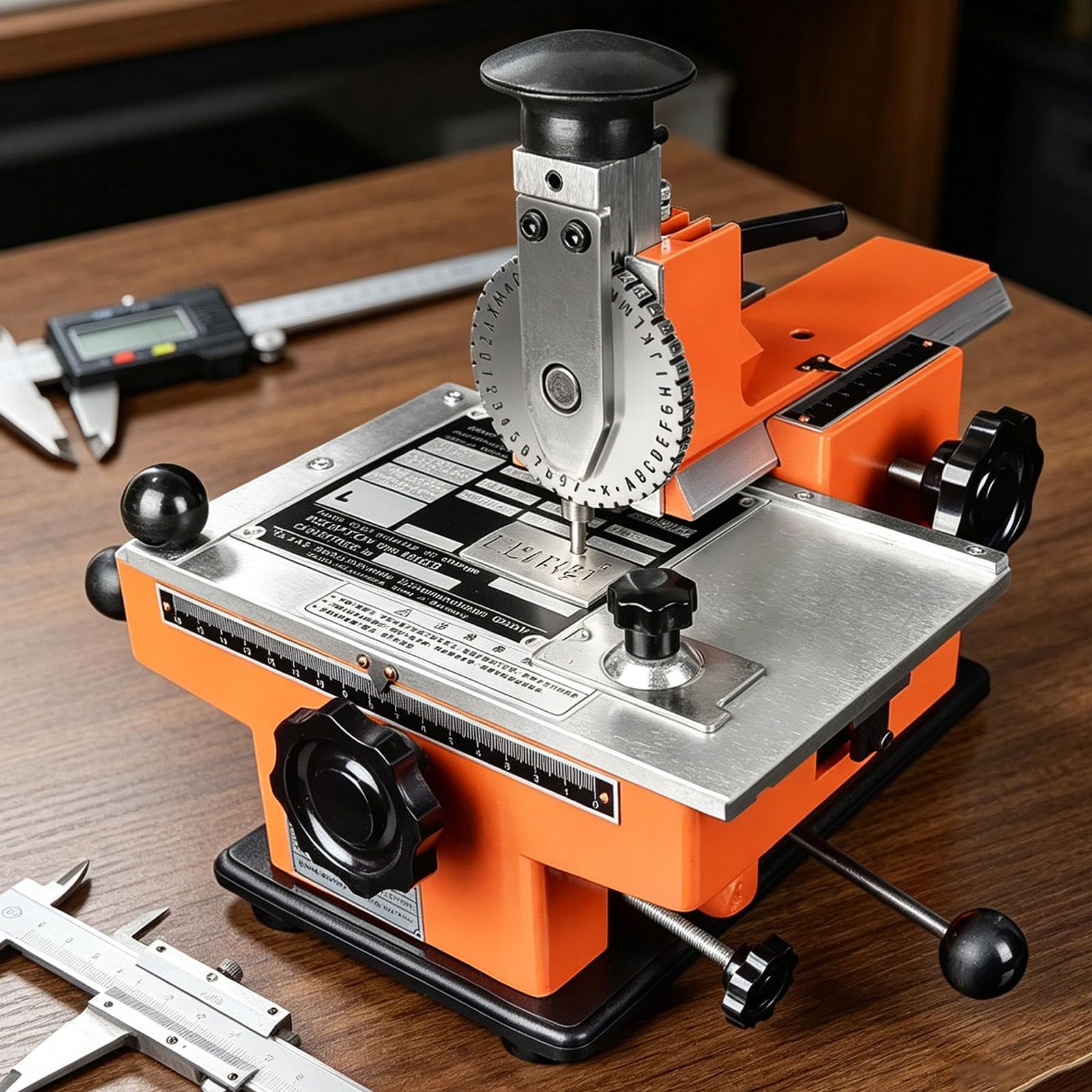 Ymnogjie Semi Automatic Metal Plate Embossing Machine,Nameplate Metal Plate Sheet Stamping Marking Machine,Metal Stamping Printer,Dog Tag Id Card Label Embosser 6mm