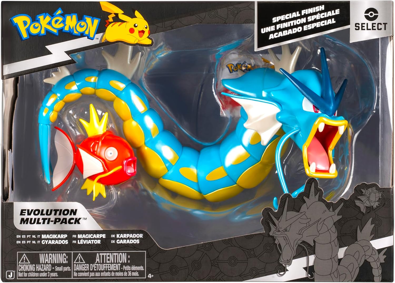 Pokemon Select Evolution Pack - Features 2-Inch Magikarp and 12-Inch Gyarados Battle Figures with Exclusive Finish
