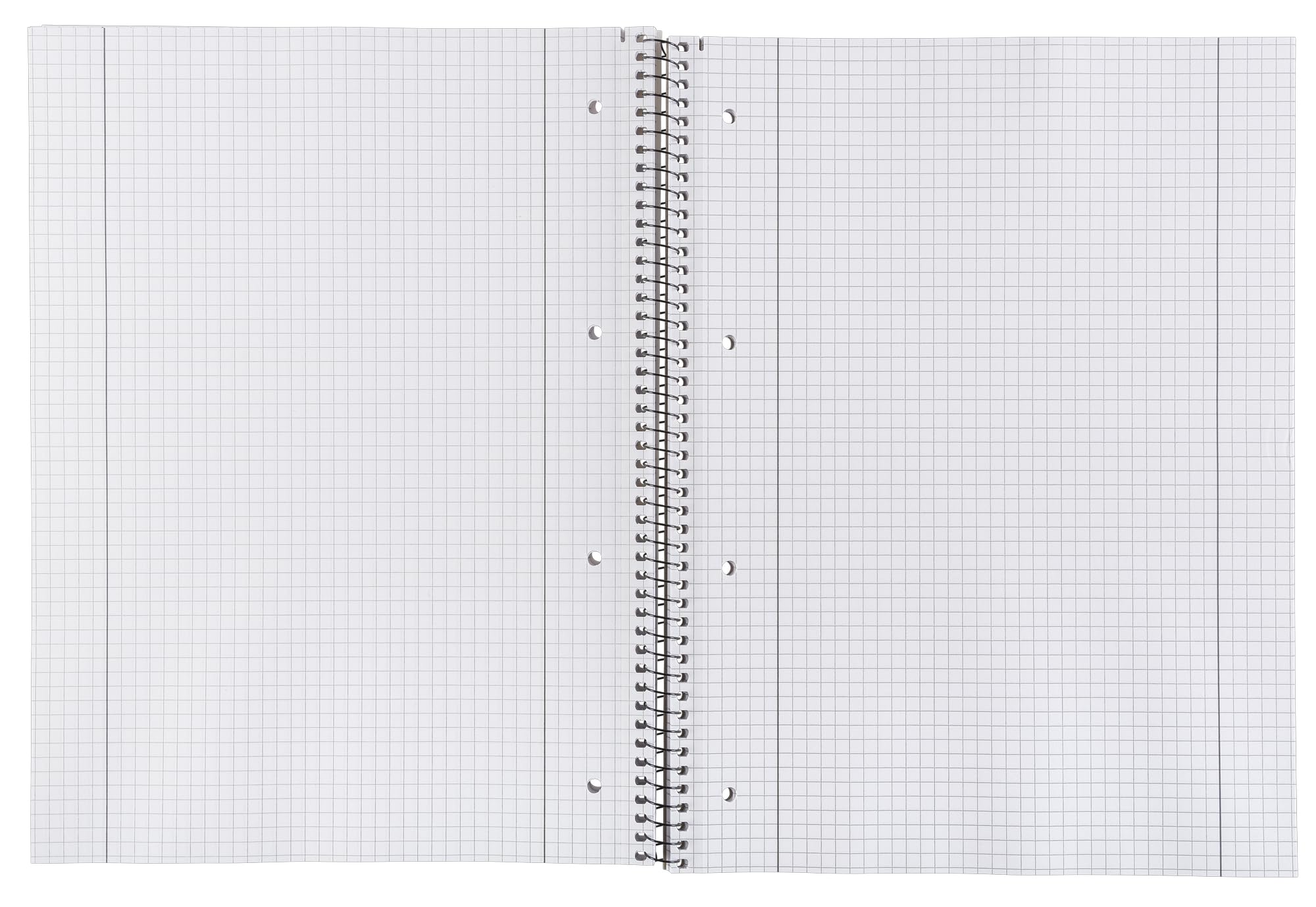 Idena 90367 - Bloc de notas A4 5 unidades con 80 hojas cuadriculadas y doble margen, bloc con encuadernación en espiral, papel de 70 g/m² 4 agujeros y perforado