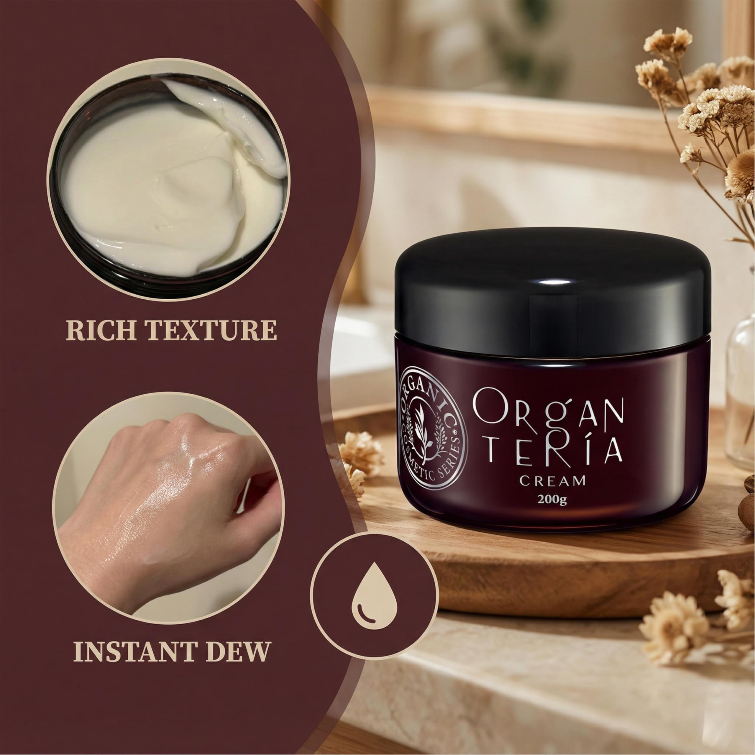 Elitzia Bio krem nawilżający do twarzy, bogaty w składniki odżywcze z olejkiem jojoba, masłem shea i witaminą E, przeciwzmarszczkowy, głębokie nawilżenie, do wszystkich rodzajów skóry, krem na dzień i