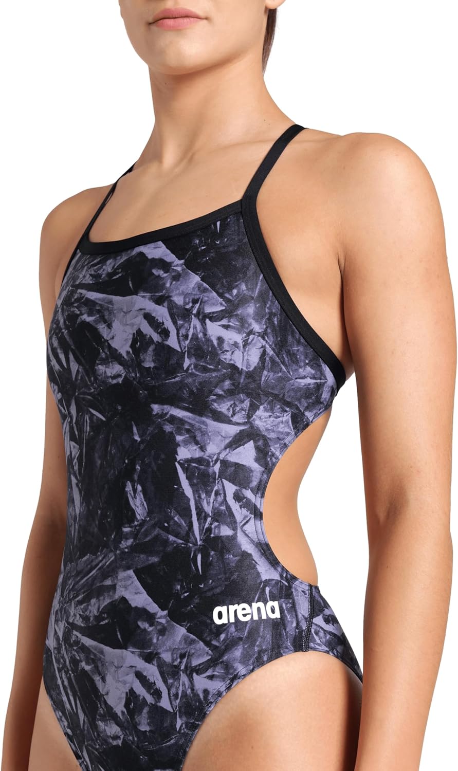 Arena Womens Arena Performance Women's Crackle Team Print Challenge Back Ladies Training Swimsuit - Image 4