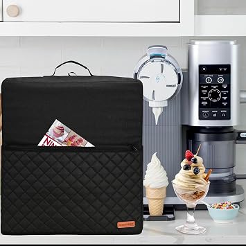 CROTIRAD Foldable Stand Mixer Dust Cover Fits KitchenAid 6/7/8 Quart Bowl Lifts Kitchen Aid Mixer Cover with Multiple Pockets for Various Kitchen Appliance Accessories - Quilt Black