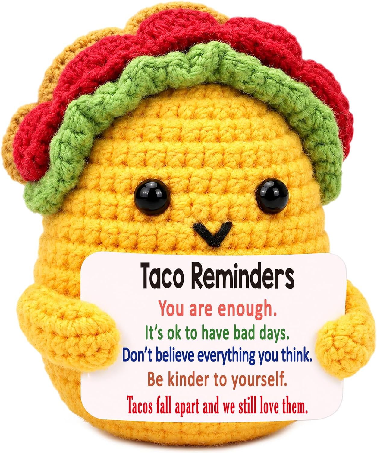 Mini Positive Crochet Taco Encouragement Cheer Up Gift for Women Fall Decor