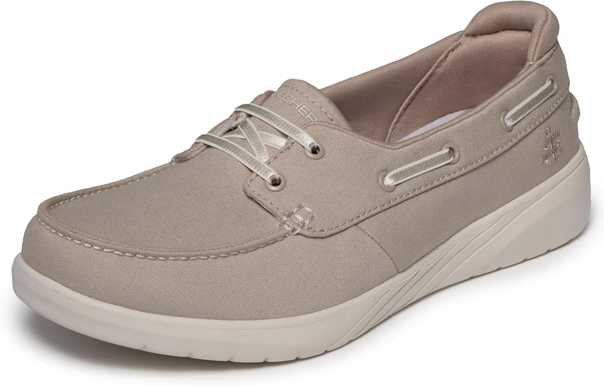 Skechers Women's On-the-go Flex Adapt Relaxed Fit Boat Shoe | Casual, Relaxed Fit, Air-Cooled Goga Mat, Ultra Go, Machine Washable, Vegan, Boat Shoe