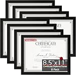 HOMERHYME Diploma Frame, 8.5 by 11 Black Picture Frames, Certificate Frame with Clear Plexiglass, 8.5 x 11 Photo Award Document Degree Record Frames for Collage Gallery Wall Display, 2 Pack