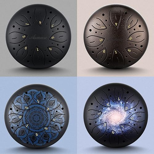 Miniatura 8 de Steel Tongue Drum 6 Inch 8 Notes,Asmuse Steel Alloy Drum C Major Percussion Instruments - Hand Pan Drum with Music Book, Drum Mallets and Carry