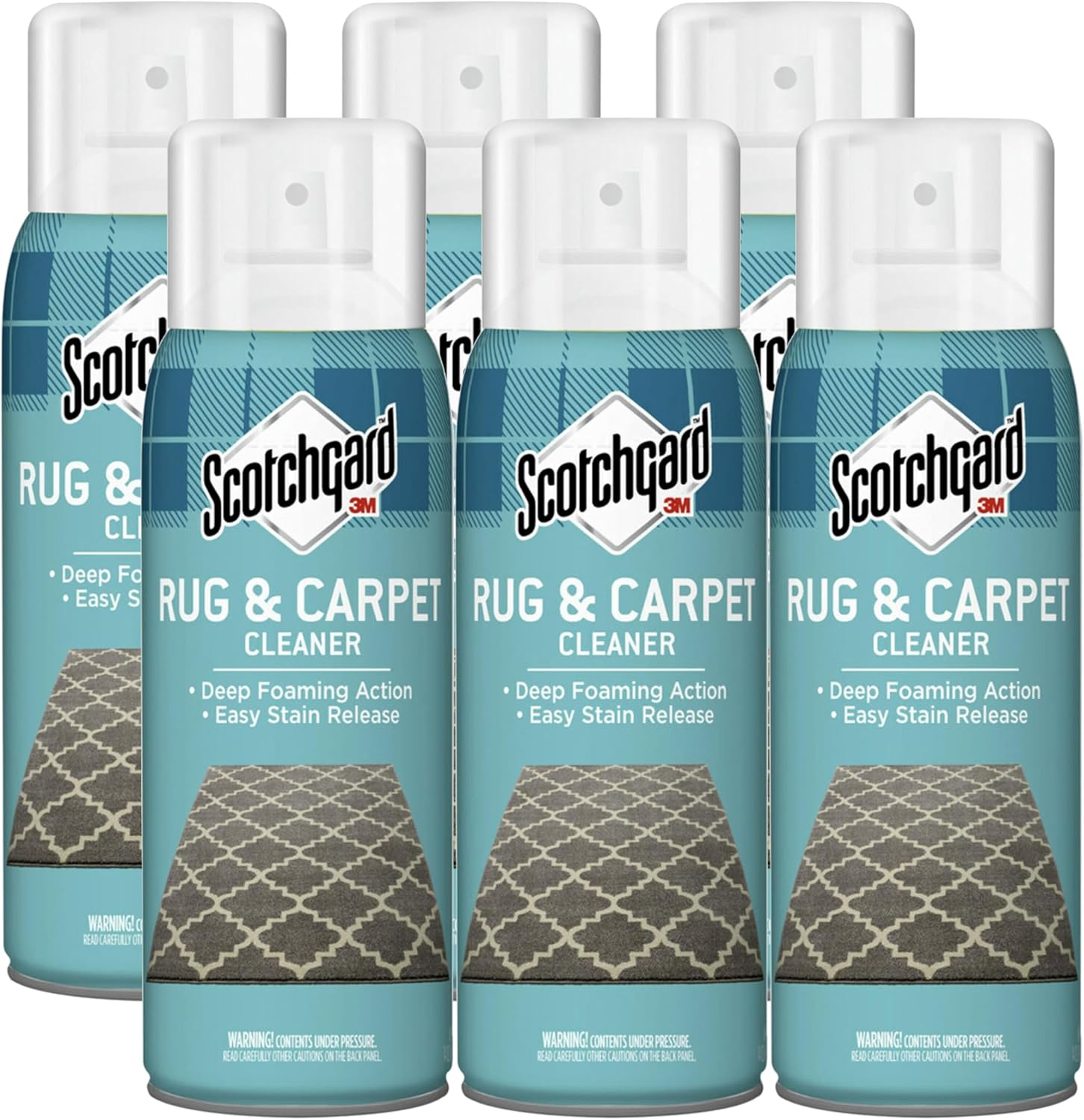 Scotchgard Rug & Carpet Cleaner, Fabric Cleaner Blocks Stains, Cleaning Sprays Make Cleanup Easier, Six 16.5 oz Cans