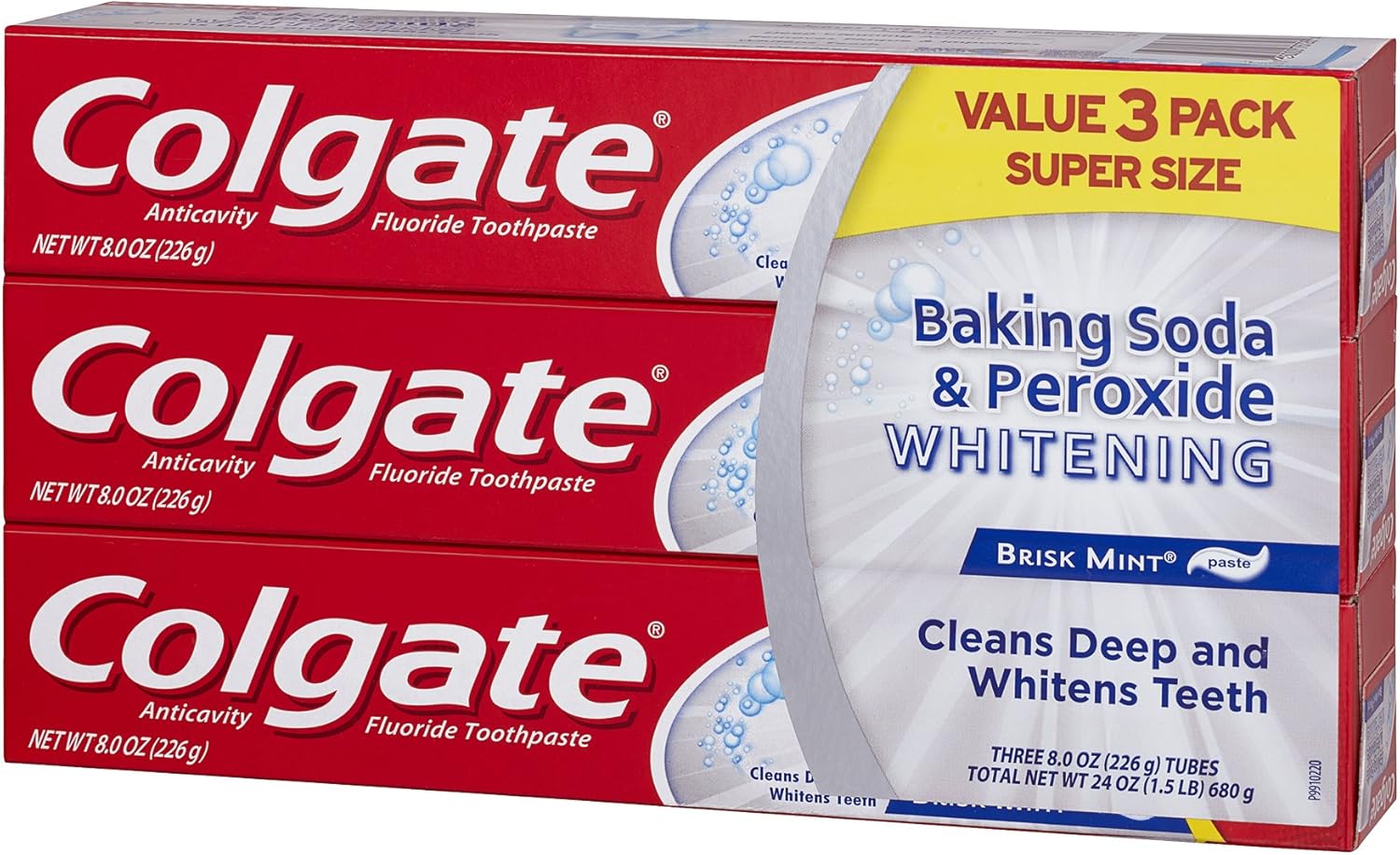 Colgate Baking Soda and Peroxide Whitening Toothpaste - 8 ounce (3 Pack)