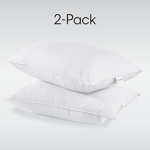 Miniatura 6 de Calvin Klein Juego de 2 almohadas de cama tamaño estándarqueen de 20 x 28 pulgadas con estampado geométrico para dormir, color blanco, 2 unidades