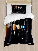 Vista 295 de Ambesonne Juego de funda de edredón color menta, líneas onduladas horizontales a rayas blancas abstractas de tonos suaves, exhibición de arte