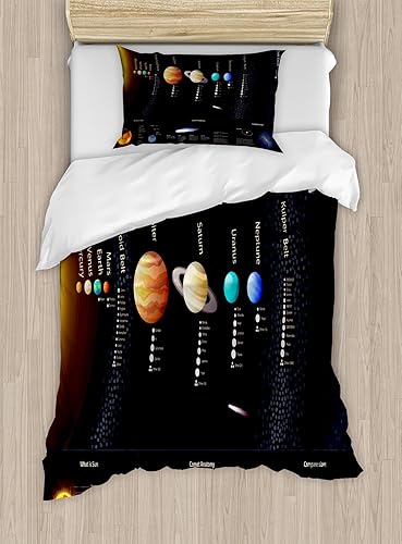 Miniatura 295 de Ambesonne Juego de funda de edredón color menta, líneas onduladas horizontales a rayas blancas abstractas de tonos suaves, exhibición de arte