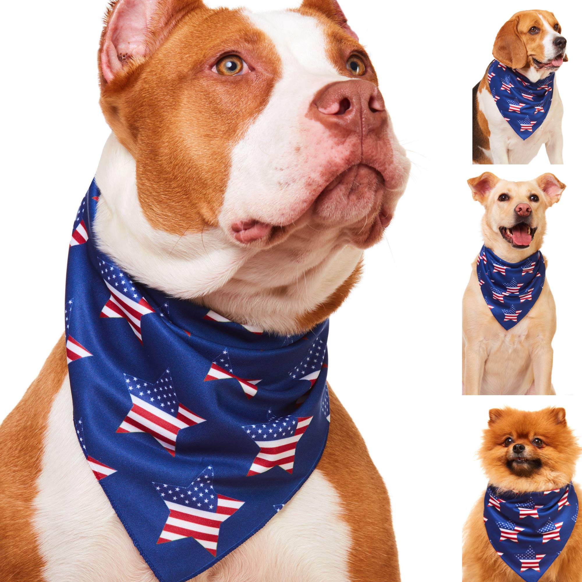 Hundehalstücher Mit American Flag – Patriotische Halstücher Für Kleine Hunde, 2 Stück