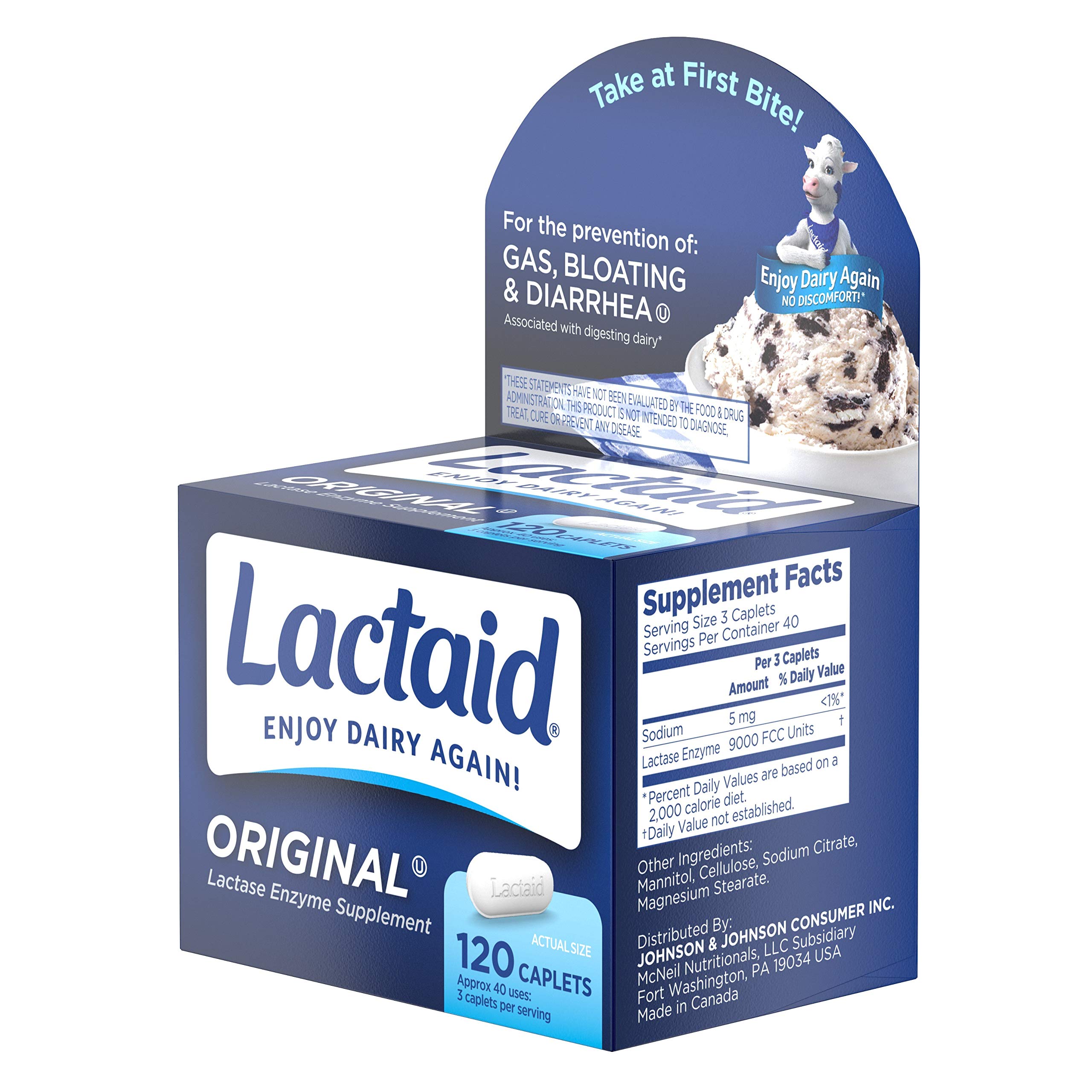 Lactaid Original Strength Lactose Intolerance Relief Caplets with